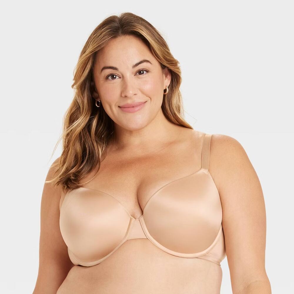 Women's Demi T-Shirt Push-Up Bra - Auden Pearl Tan 40C Light Lift, Molded Cup